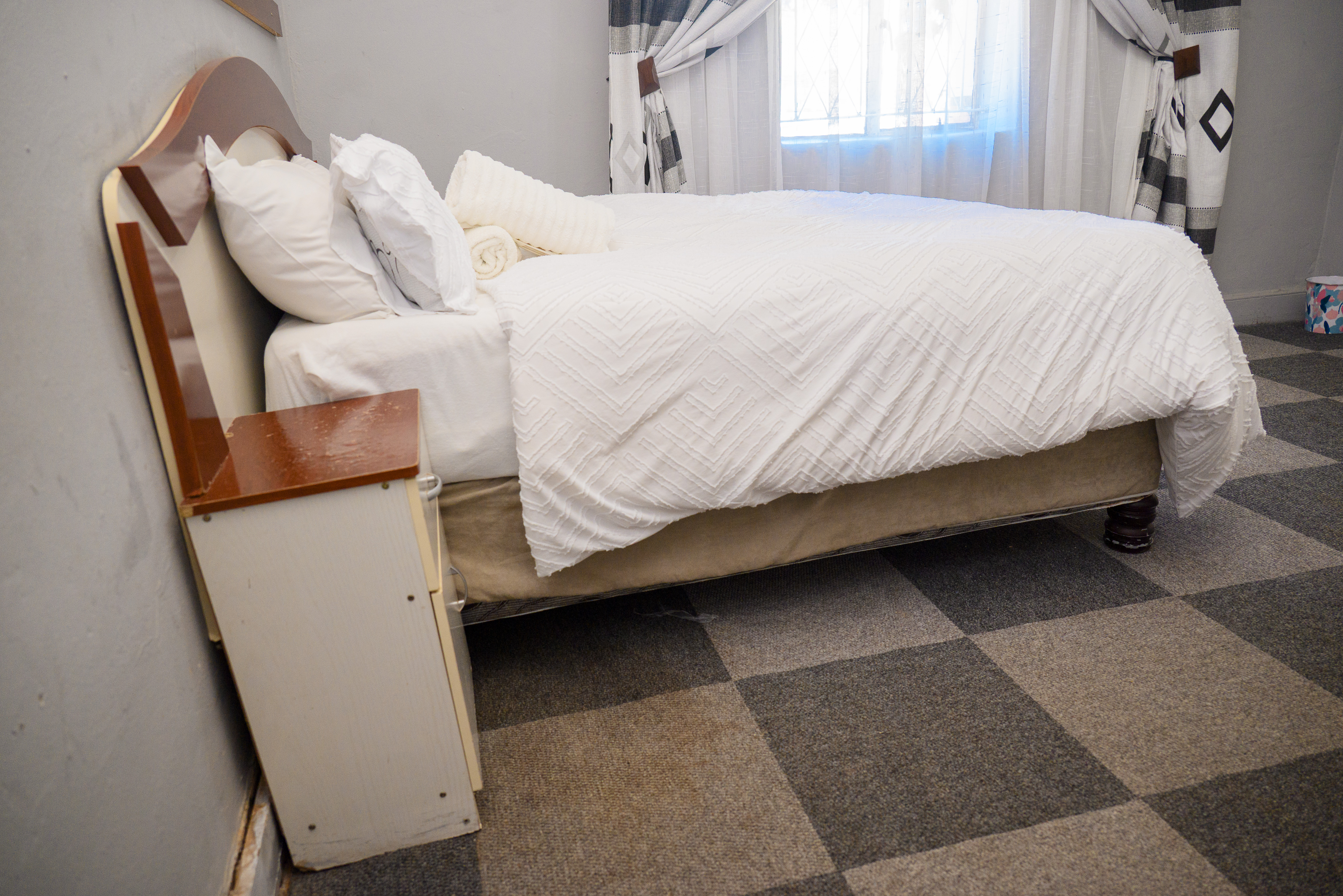 Couples room prepared for guests at Maposa Legacy